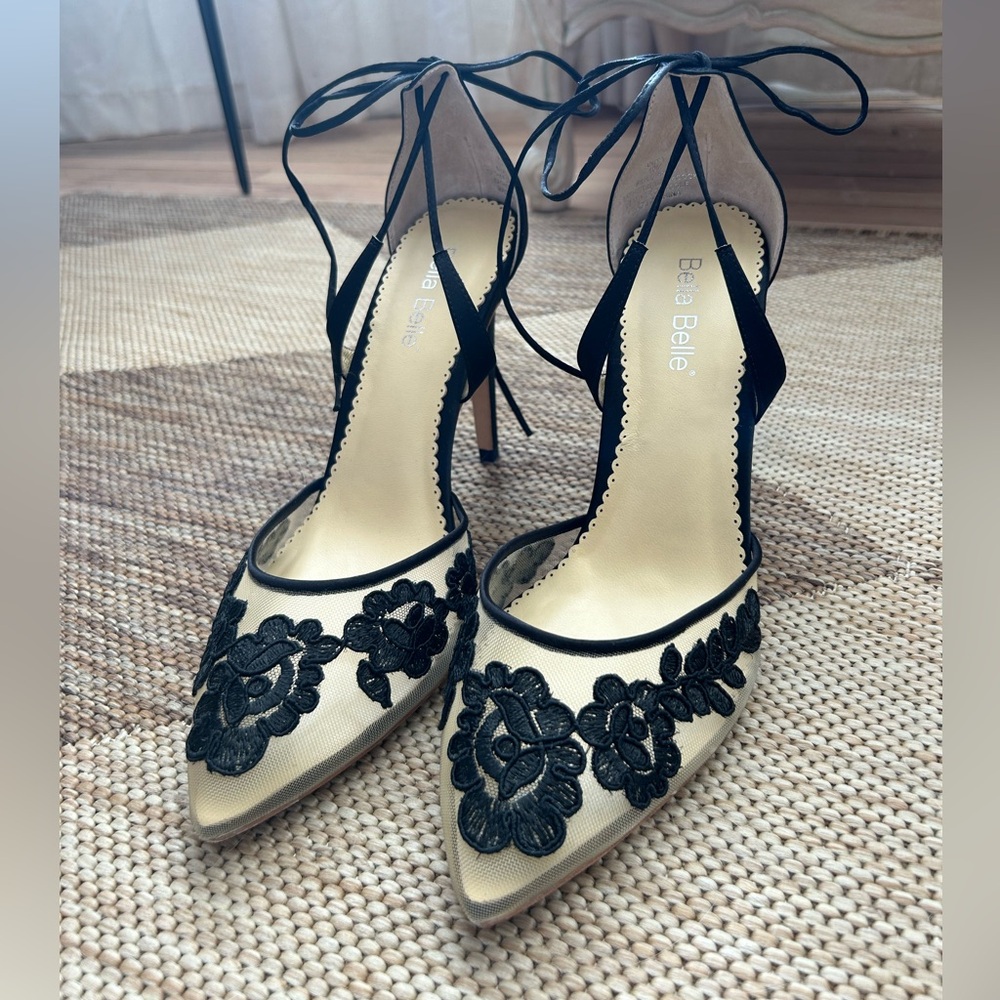 Bella Belle | Anita Illusion Lace Cross Strap Pump